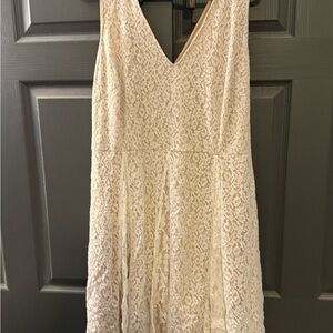 Lane Bryant Cream Lace V-Neck Dress